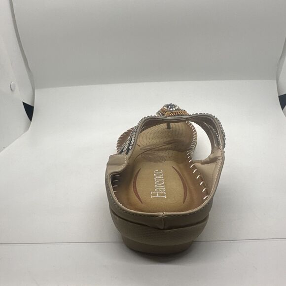 Harence Summer Casual Boho Flat Sandals Beach Comfortable Beaded Braided Sz 6.5 - Picture 12 of 13